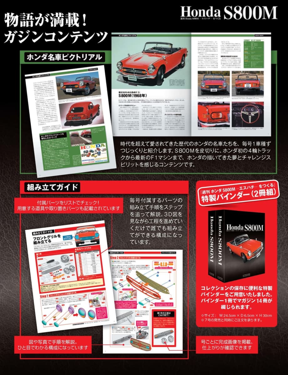 アシェット　ホンダ　エスハチ　S800M 1/6 値下げ交渉可能 買取価格『週刊 ホンダ S800M -エスハチをつくる-』アシェット