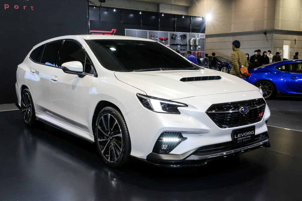 スポーティなエアロを纏った次期レヴォーグSTI Sport！実戦で培ったノウハウを投入【大阪オートメッセ2020】 | AUTO MESSE  WEB（オートメッセウェブ） ～カスタム・アウトドア・福祉車両・モータースポーツなどのカーライフ情報が満載～