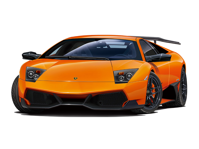 青島文化教材社と京商のランボルギーニ・アヴェンタドールSVJ63とムルシエラゴのミニカー