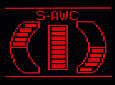 ランエボ10に採用された「S-AWC」のインジケーター