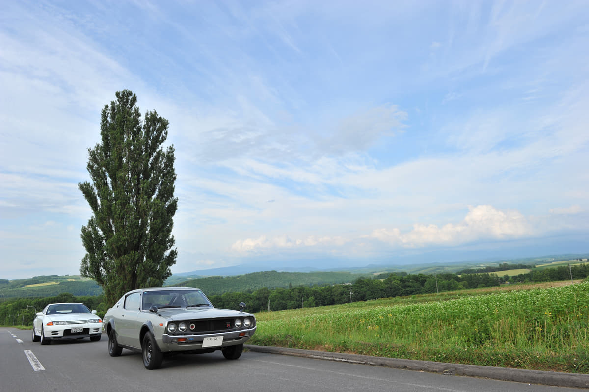 北海道の美瑛にあるケンとメリーの木とケンメリGT-R