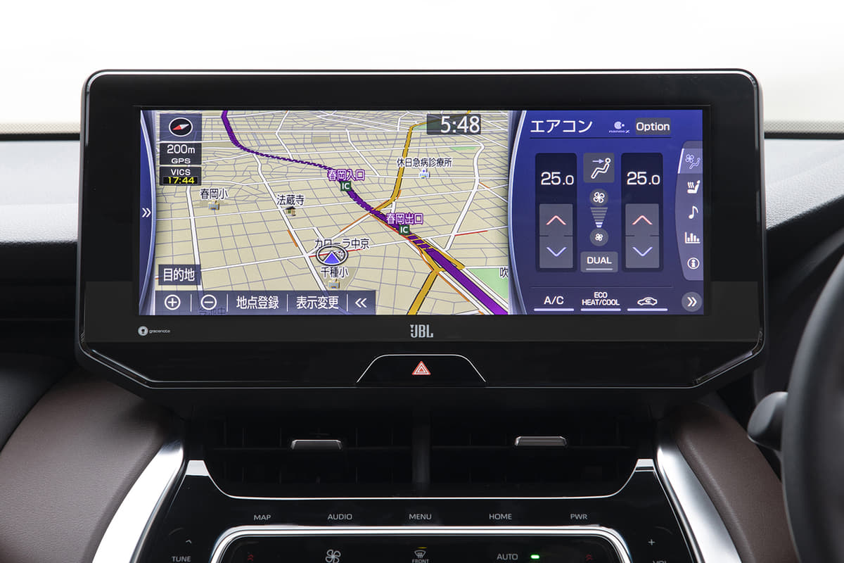 トヨタのディスプレイオーディオにカーナビ機能を追加した画面