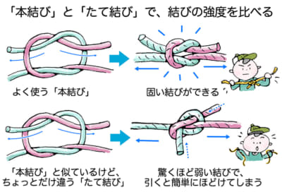 固く結べる「本結び」