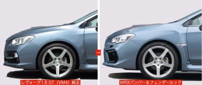 レヴォーグのWRX化顔面移植カスタム