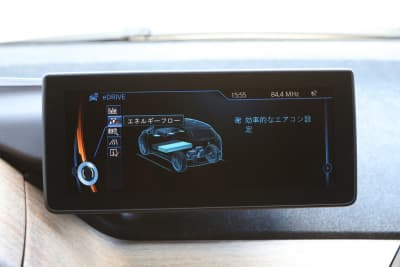 エネルギーフローを表示するBMW i3の液晶ディスプレイ