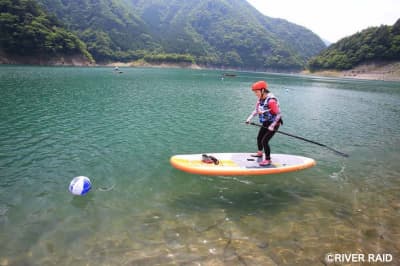 波のない人造湖で練習