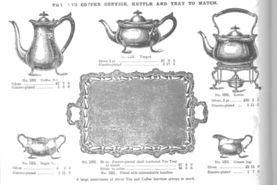 1907年カタログからシルバー製のティーセット