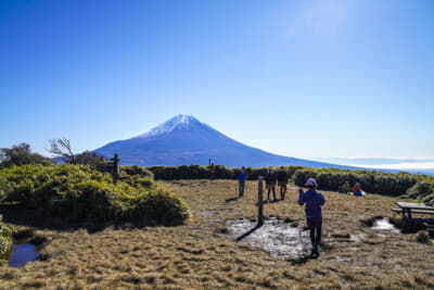 ゴール地点で見える富士山