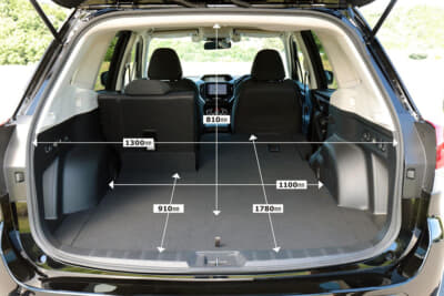 フォレスターのラゲッジスペースは天井高810mm
