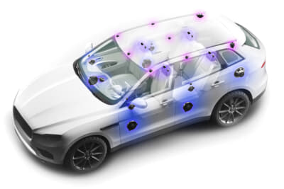 車室内30個のスピーカーの音をコントロールする