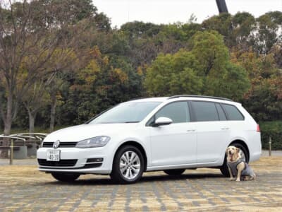 VWゴルフヴァリアントと愛犬の