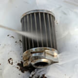 K&P製のステンレススティールマイクロオイルフィルターの洗浄