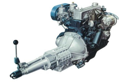 日産 シルビア：高回転を許容するショートストローク設計を採用した1.6LのR型直列4気筒OHVエンジン