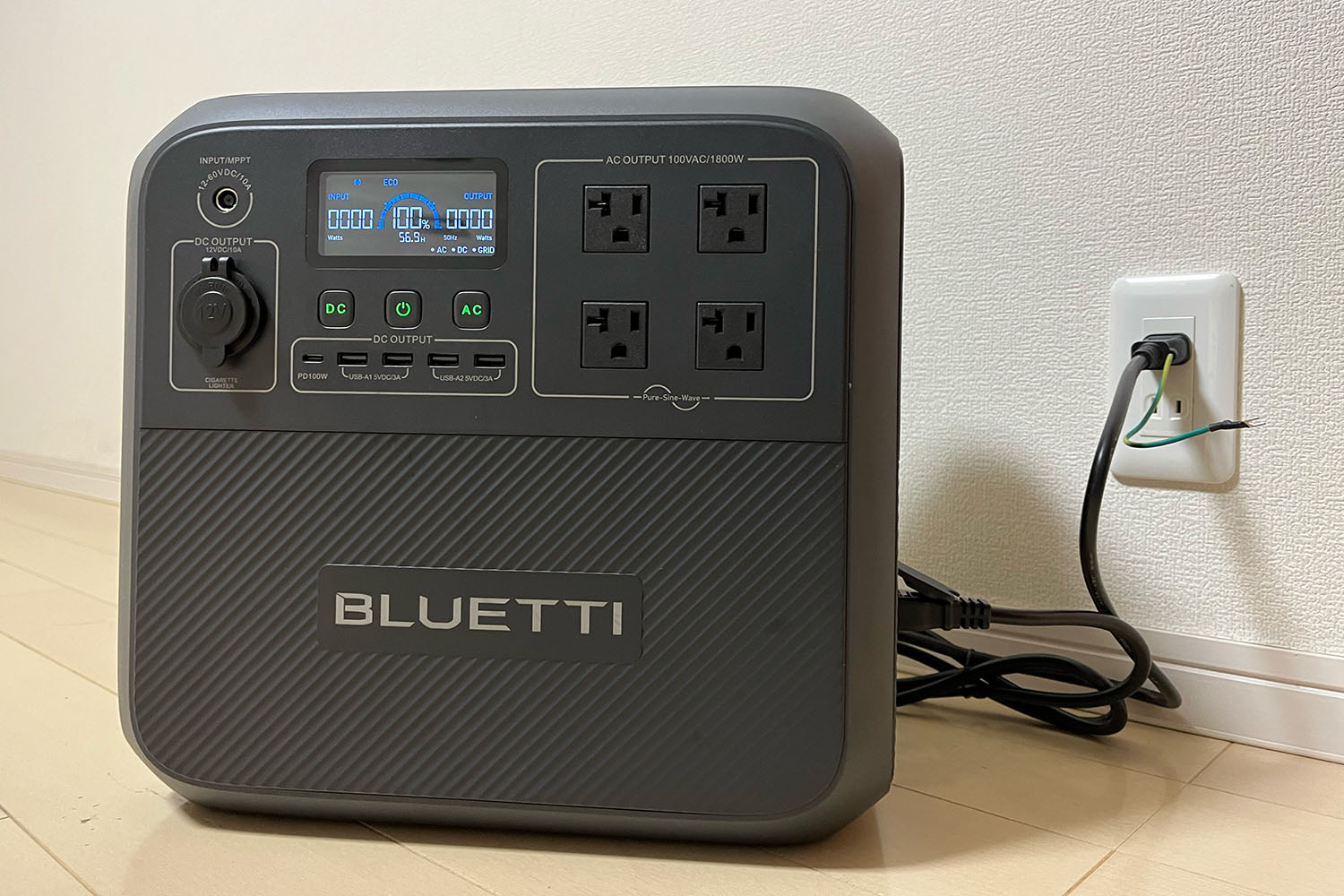 わずか60分で満充電できるBLUETTI AC180