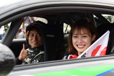 岡崎市出身の山本悠太選手（2023全日本ラリー選手権チャンピオン）と橘 香恋さん（タレント）