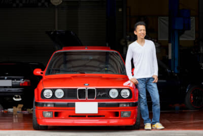 1992年式BMW 325iツーリングと、オーナーの河野道夫さん