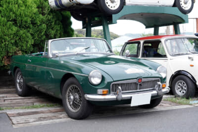 2台のMG Bの参加があったDGD東京。ブリティッシュレーシンググリーンが凛々しい1964年式の個体