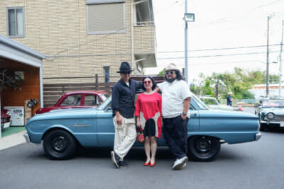 今回のイベント、テーマはアメリカンファットボーイズという参加者の諏訪さん（左）