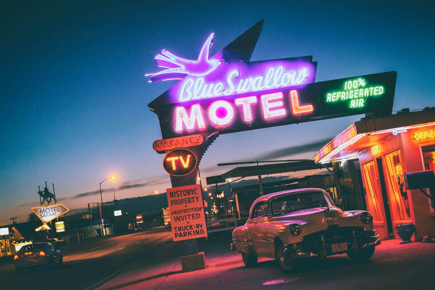 ネオン時計 / ネオンクロック ルート66 (ROUTE66) 壁掛け時計