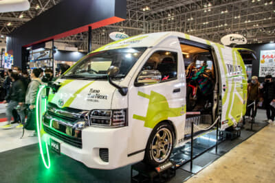 東京オートサロン2024で注目を集めたHKS e-ハイエース マルチエナジーコンセプト