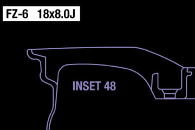 18×8.0Jのスポーク断面