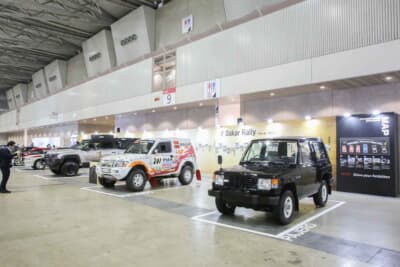 三菱はパリダカ、WRCの歴史にこだわる展示をしていた