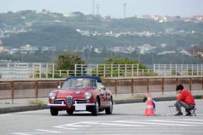 海に面した海中道路ロードパークでのP.C.競技