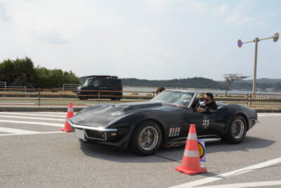 海に面した海中道路ロードパークでのP.C.競技