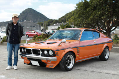 1972年式三菱「コルトギャランGTO GS-R」とオーナーの山本忠幸さん