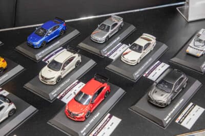 京商1/43レジンモデル：日産シルビア spec-R（S15）、ホンダ シビック タイプR（無限）なども発売を控えている