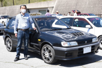 青山茂樹さんの日産パルサーGTI-R：ノーマルが一番といいながらも、見た目はいろいろと変わっている。なんとなく、しかたなく、とくにこだわりもなくという感じだろうか？