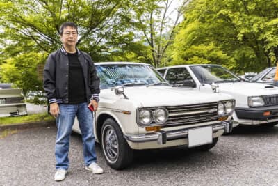 ダットサン ブルーバードと、オーナーの山口さん