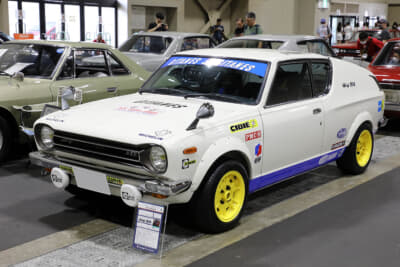 日産 チェリークーペX-1R：杉山典永さんの愛車は1974年式。砲弾型ミラーはX-1R専用に設計された