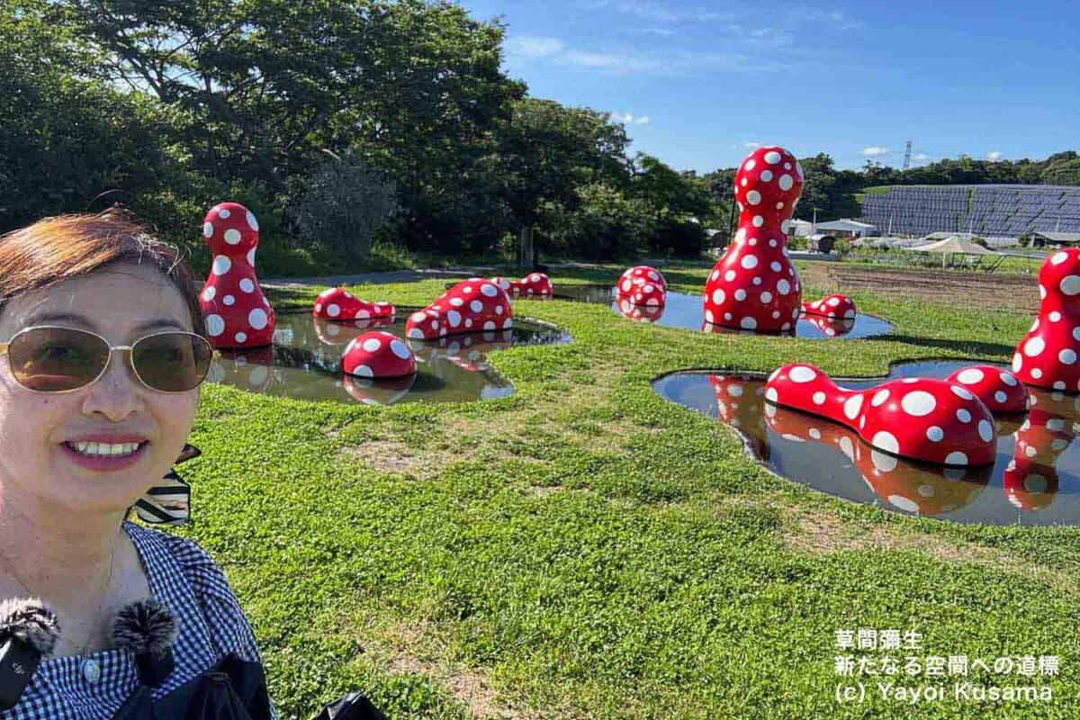 草間彌生の作品「新たなる空間への道標」（C）Yayoi Kusama