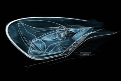 ブガッティ トゥールビヨン：ブガッティのデザインチームによるデザイン画