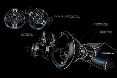 ブガッティ トゥールビヨン：ブガッティのデザインチームによるデザイン画