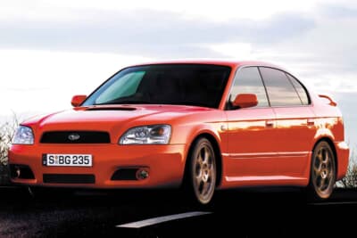 スバル レガシィ B4 ブリッツェン（2002年）：B4のMT車にはフロントヘリカルLSDに加えてフロント16インチ対向4ポッドブレーキを採用した