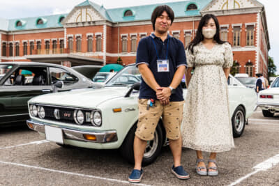 1975年式 トヨタ初代カリーナ ハードトップ1600GTと、オーナーの中村さん