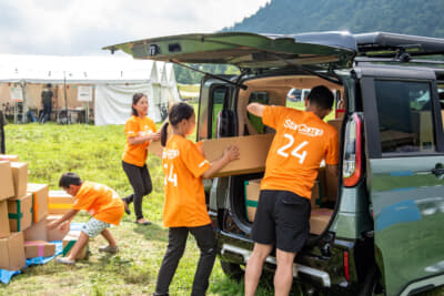 スターキャンプ2024 in 朝霧高原：デリカミニの荷室に荷物を多く積み込むチャレンジ