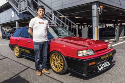 ステーションワゴンの日産 R31型 スカイラインとオーナーの刀根さん