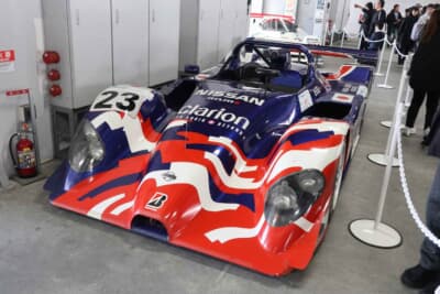 日産R391：走行されずに終わったが1999年のル・マン24時間レースに参戦したNISSAN R391もピットに展示されていた