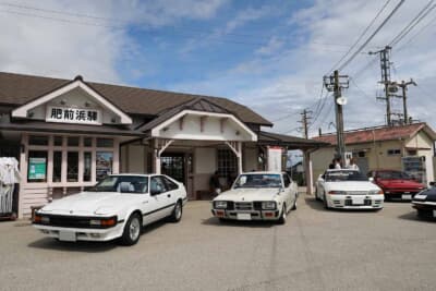 会場となったJR九州長崎本線の肥前浜駅。1930年開業の木造駅舎を2018年に復元している