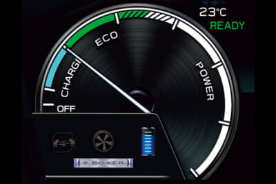 スバル クロストレック S:HEV：メーターパネルにはパワーメーターを採用する