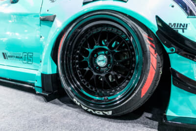 LB-nation DAIHATSU COPEN GT-K type.2：足まわりはIDEALのエアサスペンションキットを組み込み、限界まで車高を下げることが可能