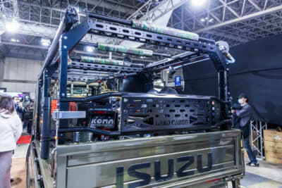 いすゞ エルフミオ クロスコンセプト:ハードカーゴ社がコラボレーションして開発したエルフミオ専用のベッドラック