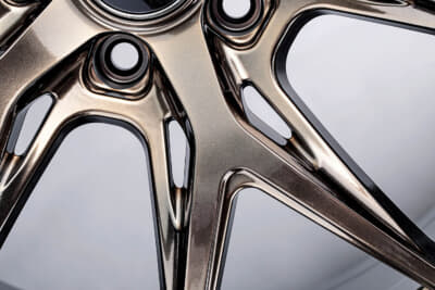 VERSUS VV21S グレイスゴールド:スポークサイドのリリーフポケットやリムエンドまで伸びるシャープなスポークなどがVV21Sの造形美の特徴