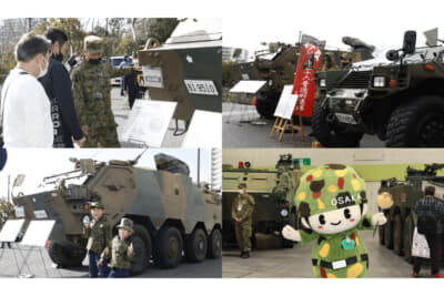 自衛隊車両がやってくる