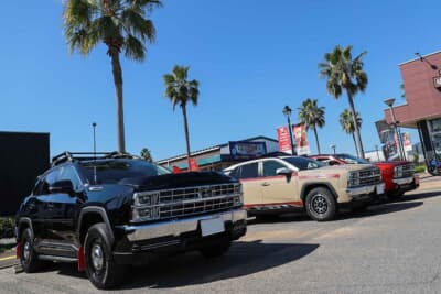 ここはアメリカ？　と勘違いしそうになるほど、光岡 バディとヤシの木が良く似合う