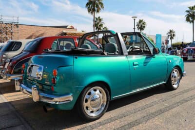 光岡ビュート コンバーチブル：ベースはマーチカブリオレ。この開放的なスタイルこそ、オープンカーの魅力