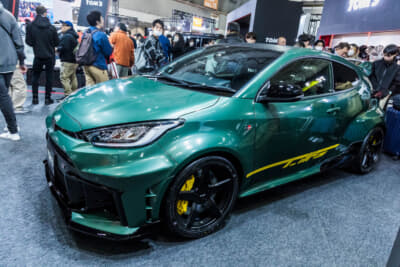 トヨタ GRヤリス:TOM'Sの「Racing DNA」を象徴するモデルとして展示された